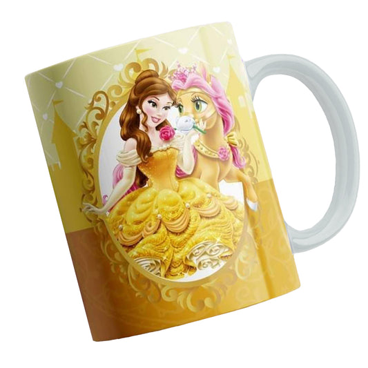 Taza Princesas Disney "Bella". Aptas para el lavavajillas y microondas.