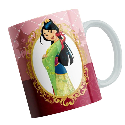 Taza Princesas Disney "Mulan". Aptas para el lavavajillas y microondas.