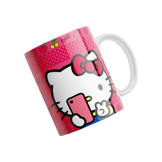 Tazas Hello Kitty "Kitty Móvil". Aptas para el lavavajillas y microondas.
