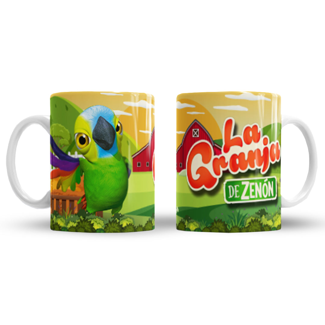 Tazas La Granja de Zenón "Pepe". Aptas para el lavavajillas y microondas.