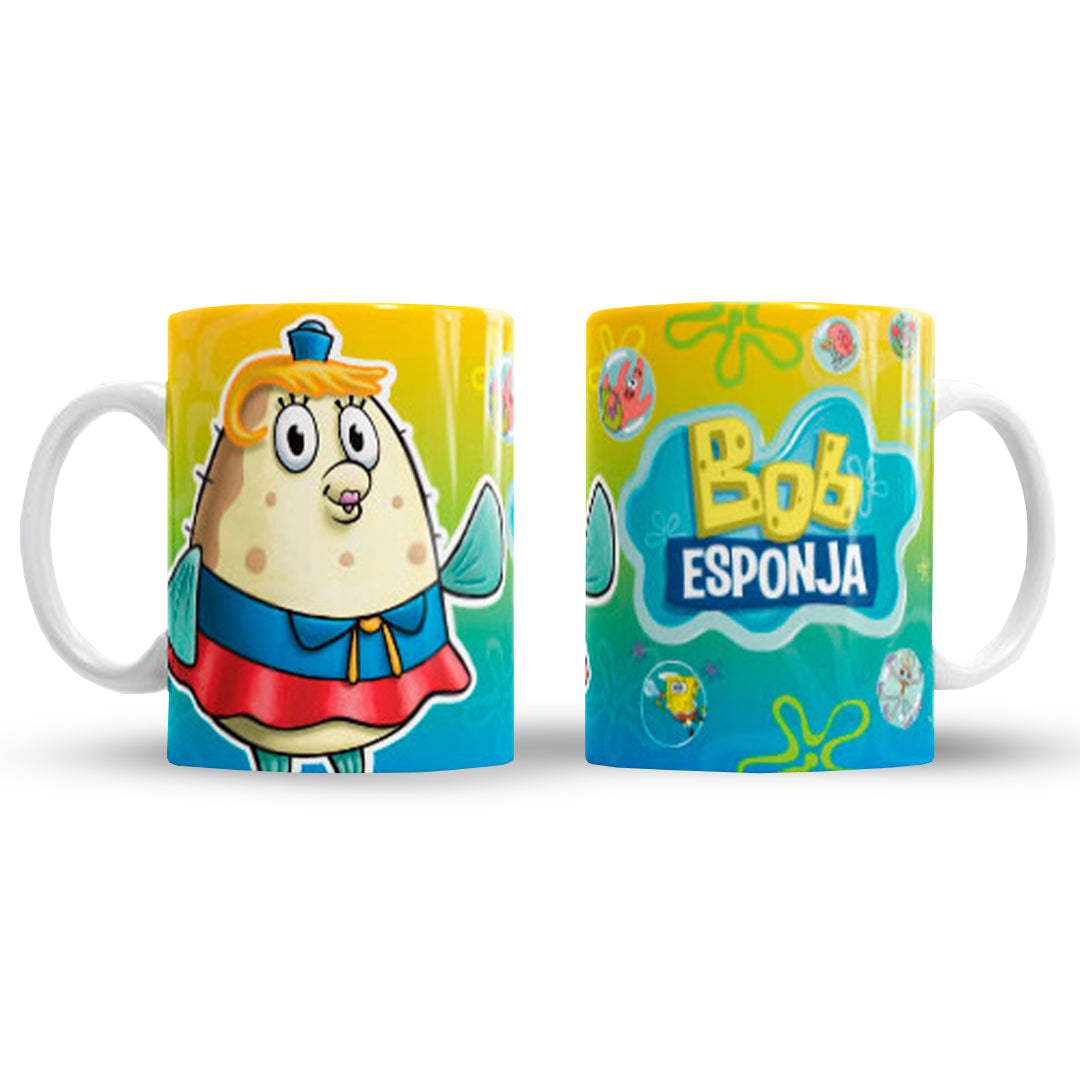 Taza Bob Esponja "Sra.Puff". Aptas para el lavavajillas y microondas.