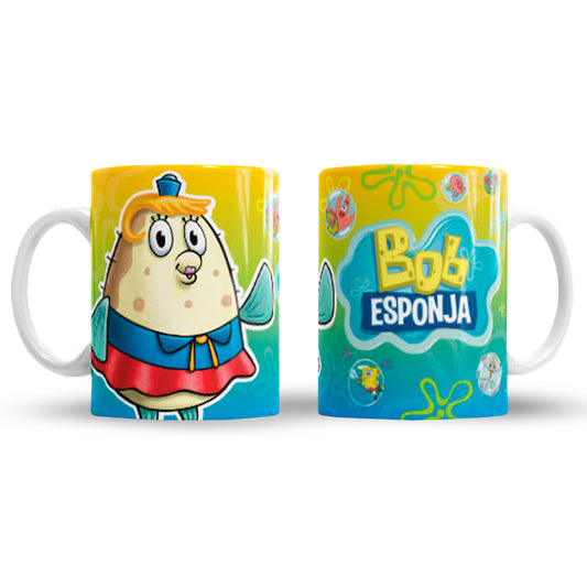 Taza Bob Esponja "Sra.Puff". Aptas para el lavavajillas y microondas.