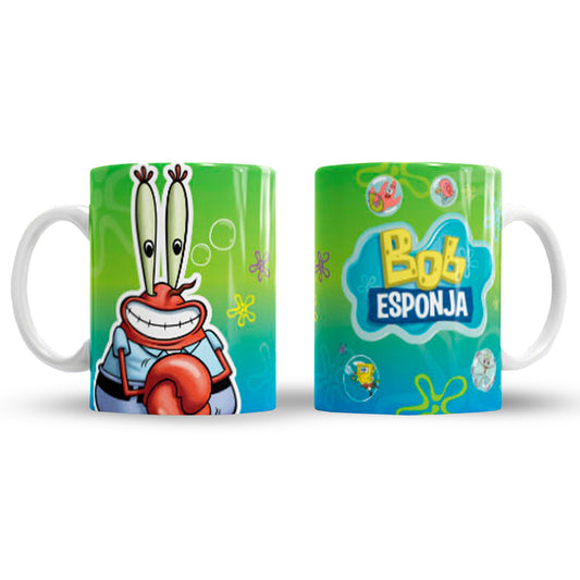 Taza Bob Esponja "Sr.Cangrejo Pinzas". Aptas para el lavavajillas y microondas.