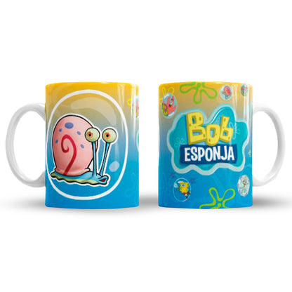 Taza Bob Esponja "Gary". Aptas para el lavavajillas y microondas.