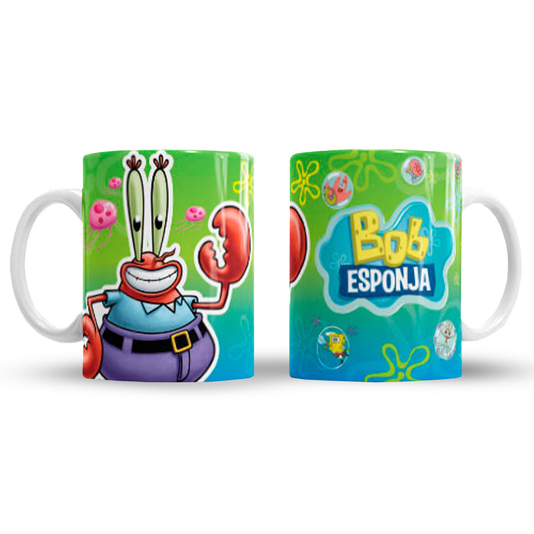 Taza Bob Esponja "Sr.Cangrejo". Aptas para el lavavajillas y microondas.