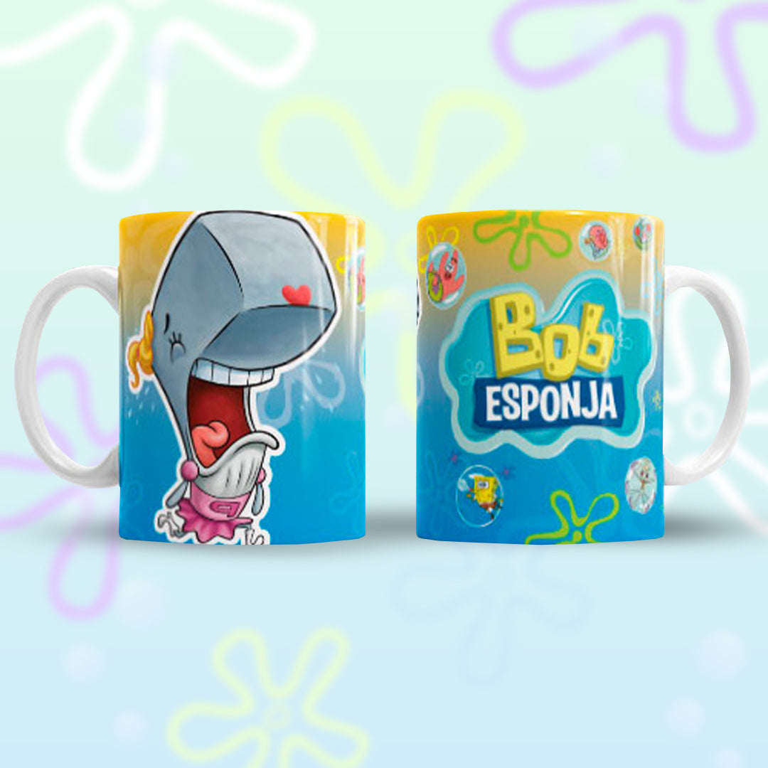 Taza Bob Esponja "Perla Llorando". Aptas para el lavavajillas y microondas.