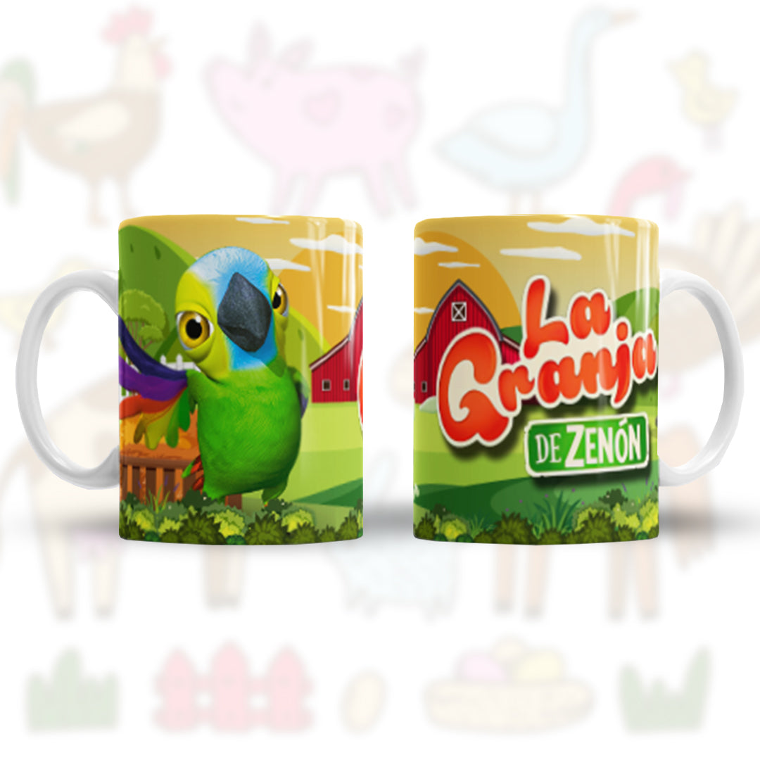 Tazas La Granja de Zenón "Pepe". Aptas para el lavavajillas y microondas.