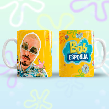 Taza Bob Esponja "JBalvin". Aptas para el lavavajillas y microondas.