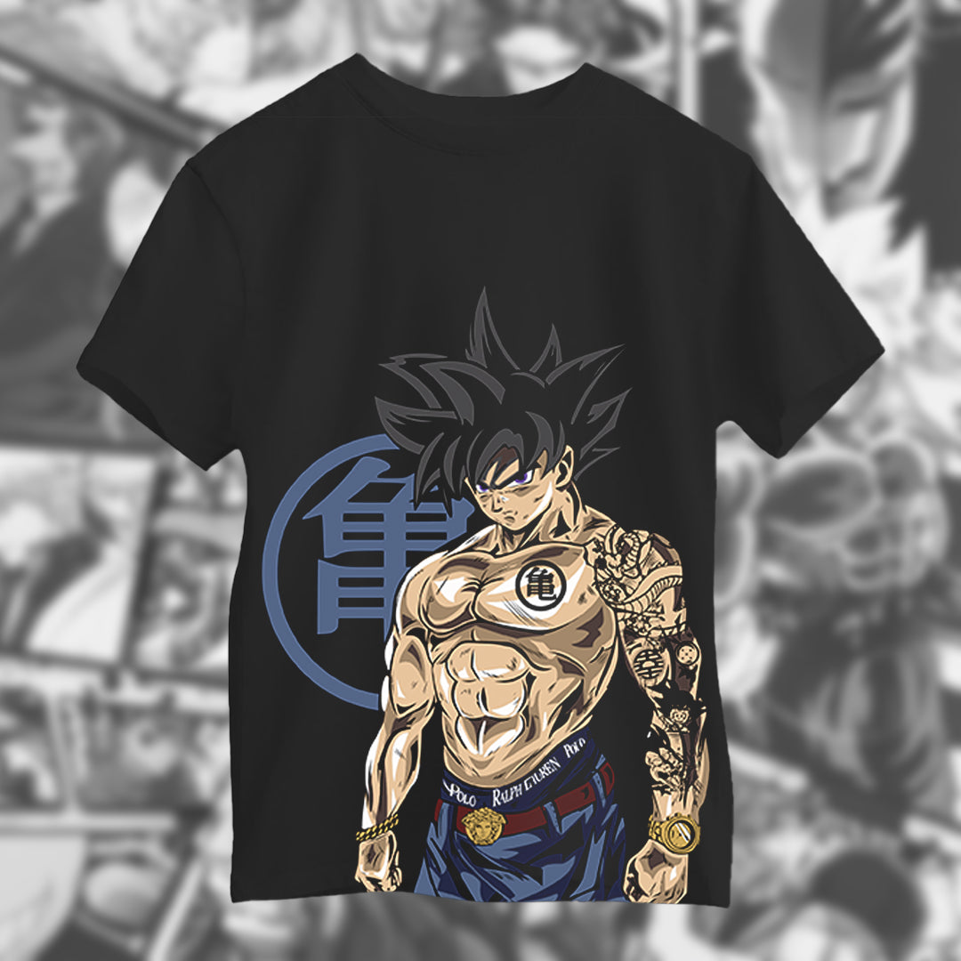 Camiseta Goku Tatu Anime. 100% algodón. Regalo Ideal.