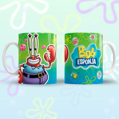 Taza Bob Esponja "Sr.Cangrejo". Aptas para el lavavajillas y microondas.