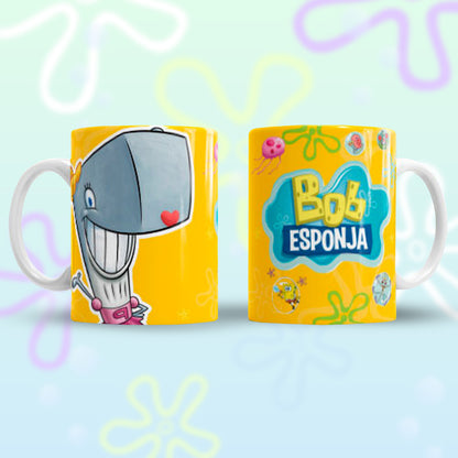 Taza Bob Esponja "Perla Feliz". Aptas para el lavavajillas y microondas.