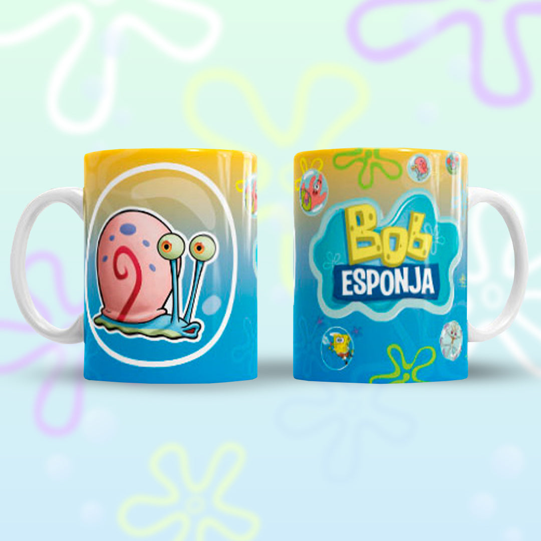 Taza Bob Esponja "Gary". Aptas para el lavavajillas y microondas.