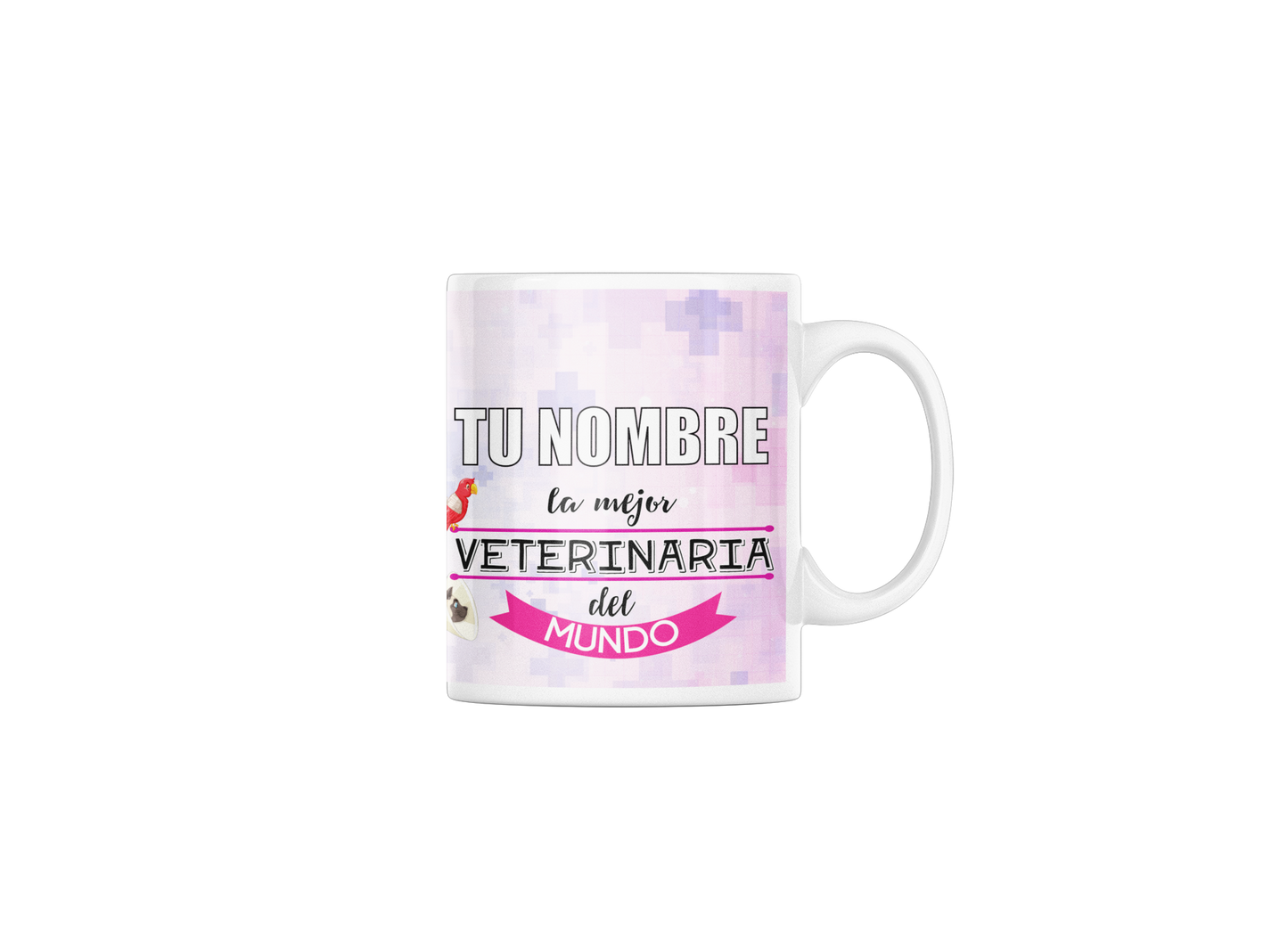 Taza cerámica "La mejor Veterinaria" con Nombre Personalizable. Aptas para el lavavajillas y microondas. Regalo ideal.