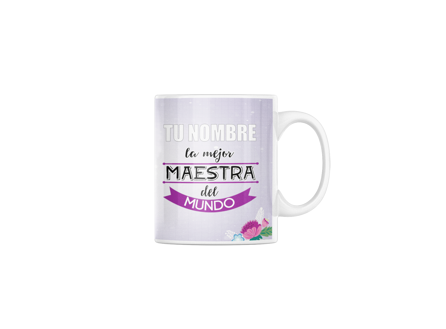 Taza cerámica "La mejor Maestra" con Nombre Personalizable. Aptas para el lavavajillas y microondas. Regalo ideal.