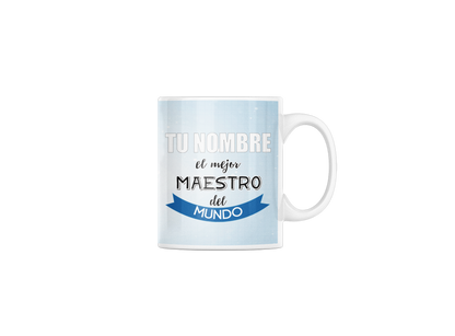 Taza cerámica "El mejor Maestro" con Nombre Personalizable. Aptas para el lavavajillas y microondas. Regalo ideal.