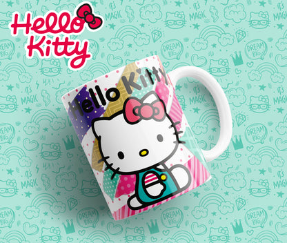 Tazas Hello Kitty "Kitty Parches". Aptas para el lavavajillas y microondas.