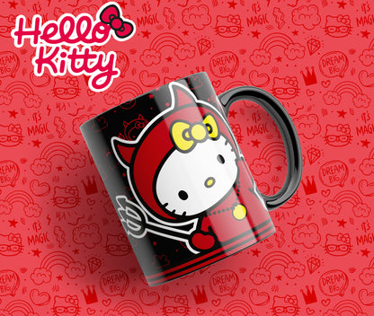 Tazas Hello Kitty "Kitty Diablo". Aptas para el lavavajillas y microondas.