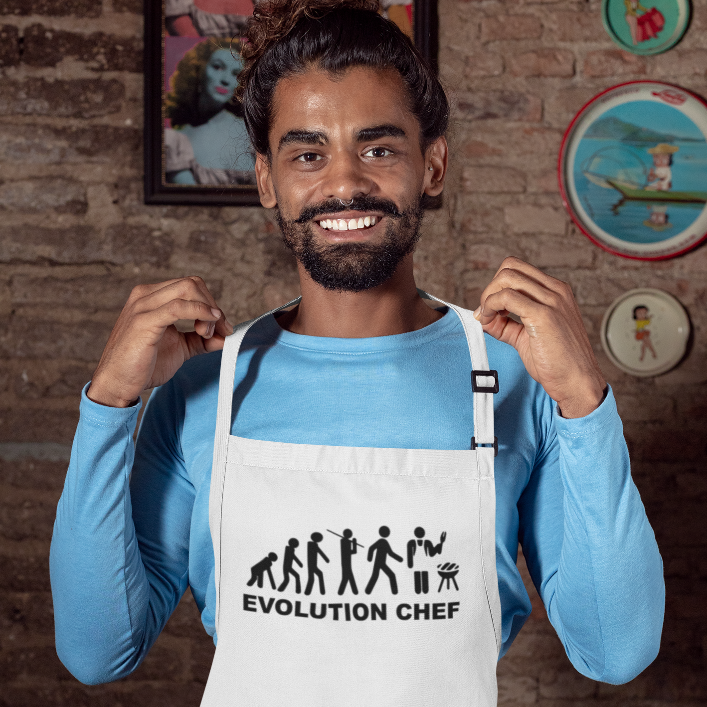 Delantal de cocina "Evolution Chef" Niño, Blanco. Envío gratis a Península.