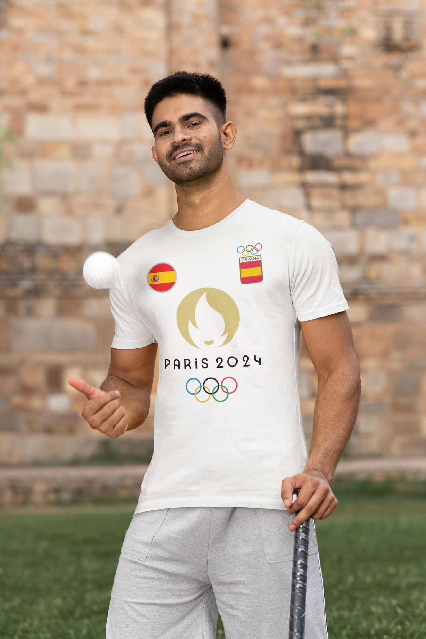 Camiseta España Juegos Olímpicos Francia 2024. Blanca. 100% algodón. Regalo Ideal.