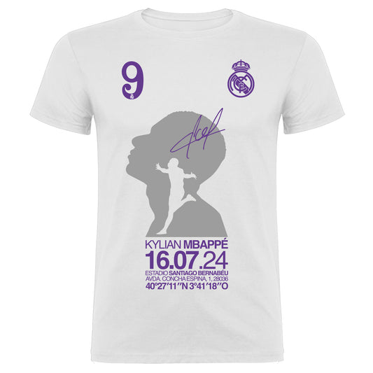 Camiseta Kylian Mbappé. Edición Presentación Real Madrid. 100% algodón. Regalo Ideal.