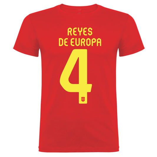 Camiseta España Campeón Euro 2024. Reyes de Europa. 100% algodón. Regalo Ideal.