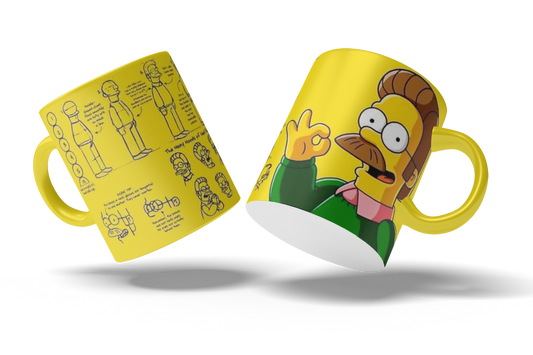 Tazas Los Simpson "Ned Flanders". Aptas para el lavavajillas y microondas.